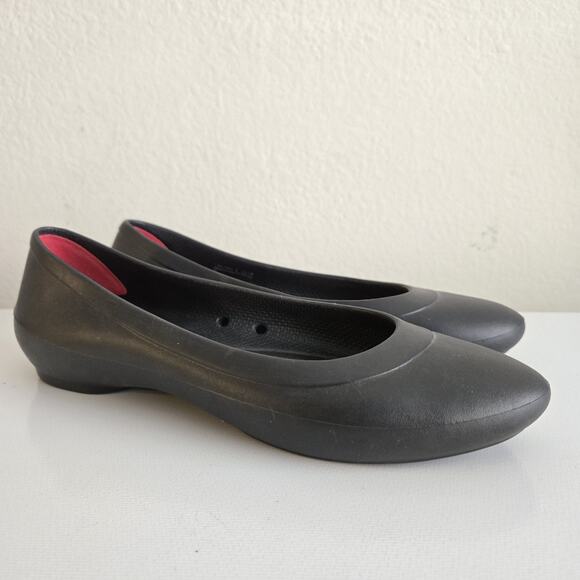 Crocs Shoes Women's Size 7 Lina Iconic Comfort Ballet Flats Black Slip On 203404 - Picture 4 of 12